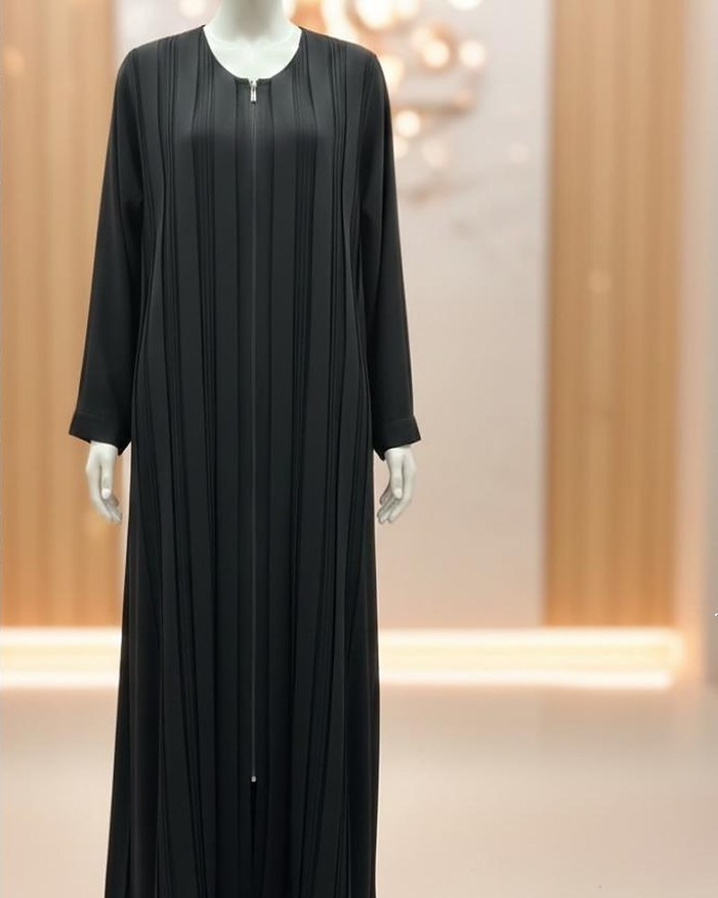 Classic Black Pleated Abaya
