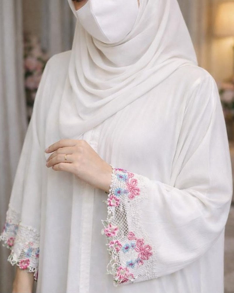Ivory Blossom Abaya