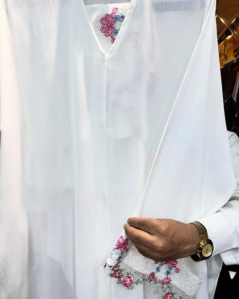 Ivory Blossom Abaya