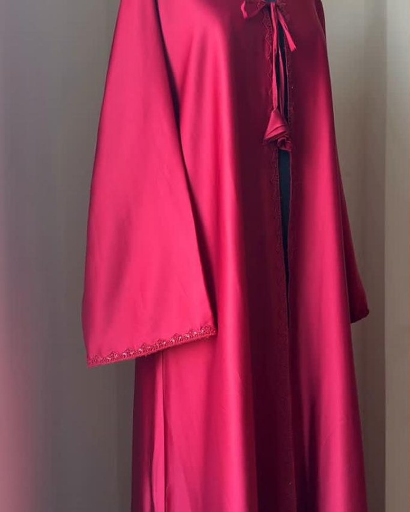 Rosa Satin Lace Abaya
