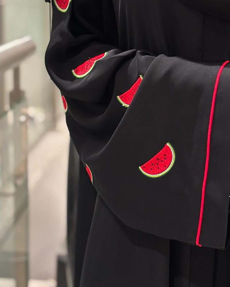 Watermelon Embroidered Abaya
